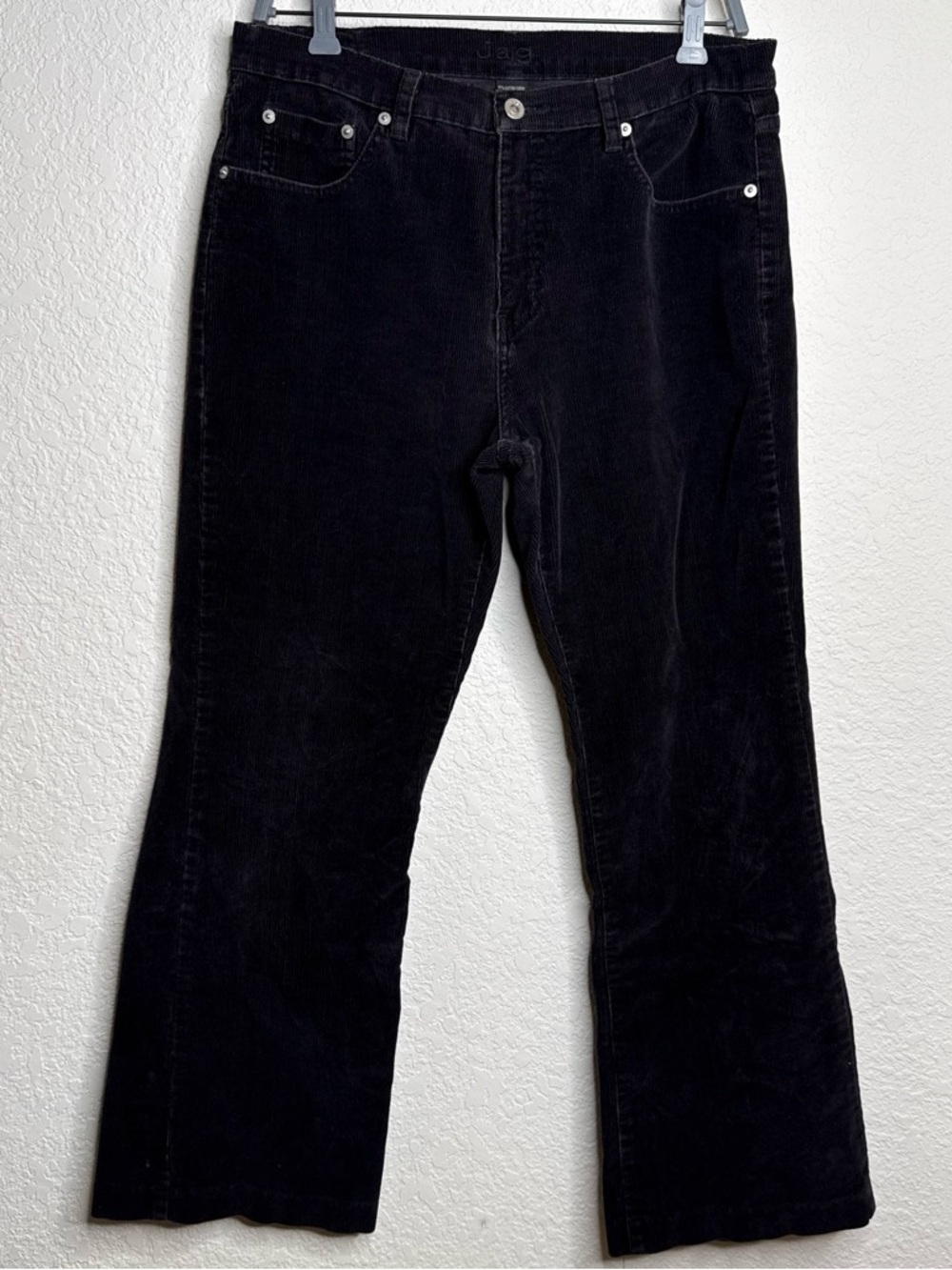 Vintage Jag Jeans Black Corduroy Bootcut Size 14 Stretch Legendary Fit